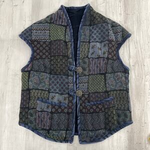 Treadle Design Room Reversible Patch Hippie Boho Artsy Sleeveless Unisex Vest